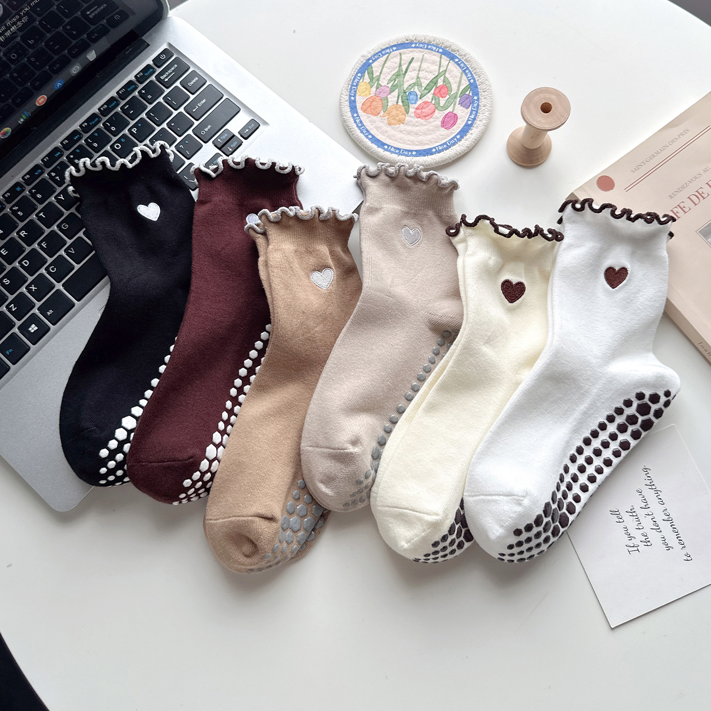 Pilates Yoga Grip Socks - Yoga-Socken für Damen aus Baumwolle mit