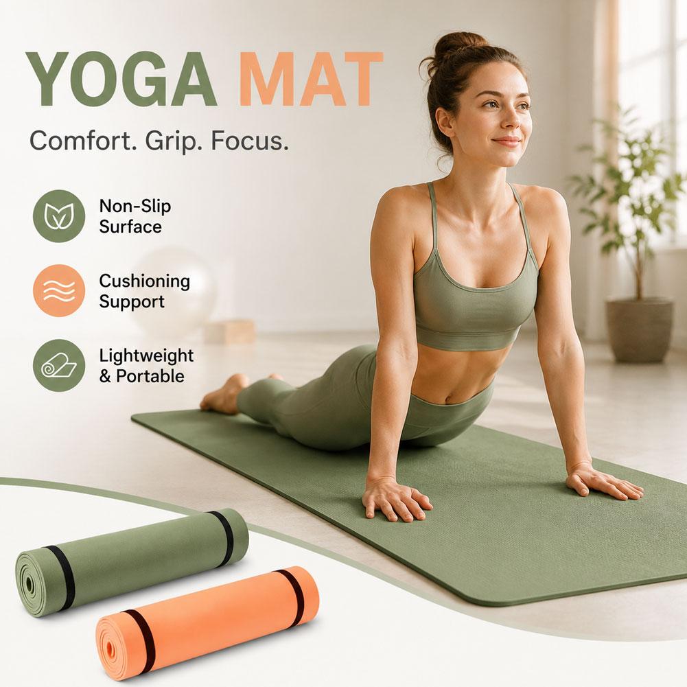 Pilates Yoga Mat - 180 x 50 cm große Yogamatten,