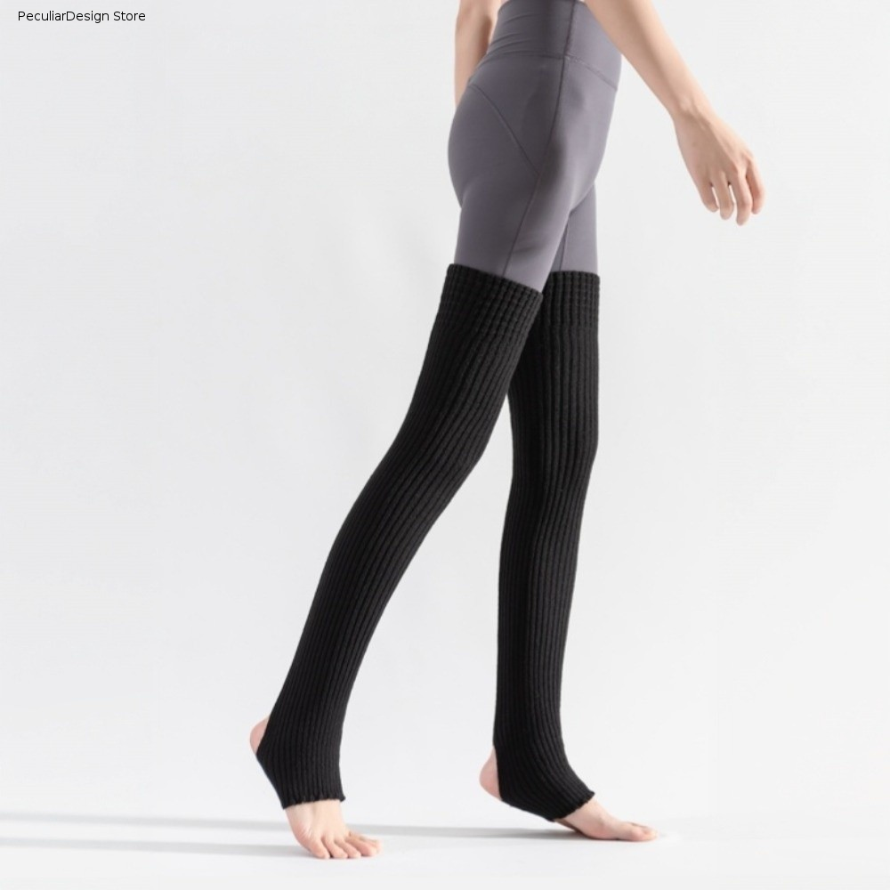 Pilates Yoga Footwear - Täglich tragbare kniehohe Ballett-Beinstulpen, einfarbige Fußabdeckungen,