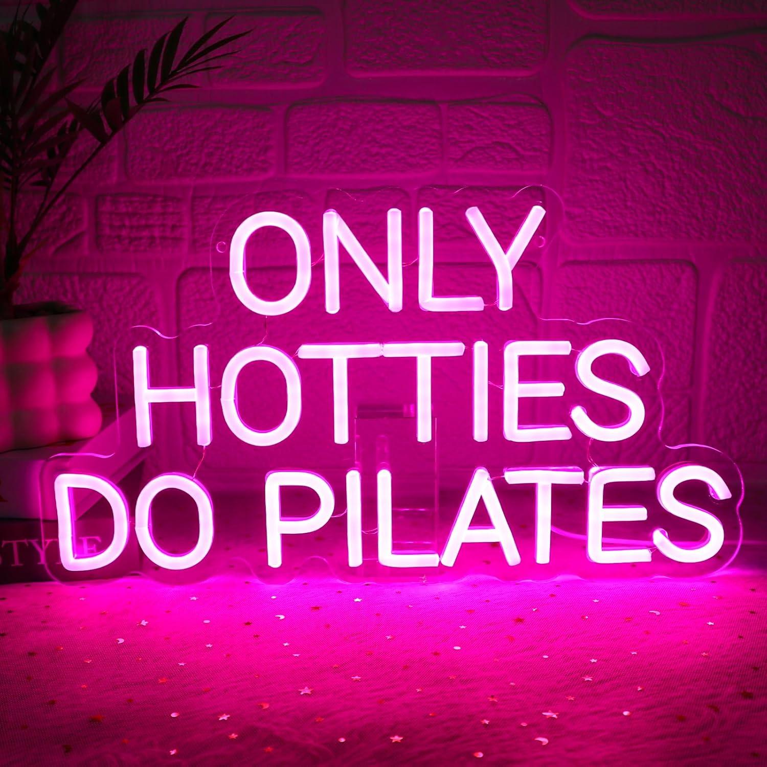 Pilates Yoga Gifts - Nur Hotties Machen Pilates Neonschild USB