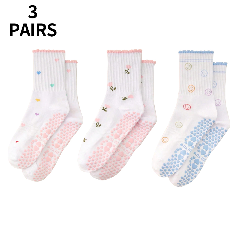 Pilates Yoga Grip Socks - 1/2/3/4 Paar Damen-Pilates-Socken, weich und bequem,