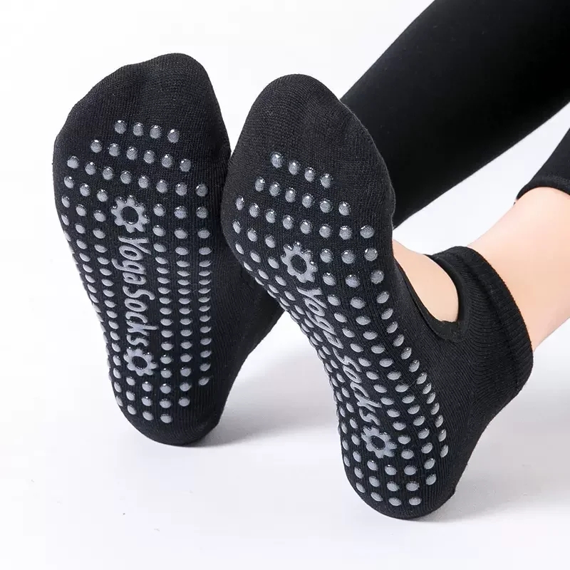 Pilates Yoga Grip Socks - Hochwertige Damen-Yoga-Socken, rutschfest, atmungsaktiv, rückenfrei, Pilates-Socken,