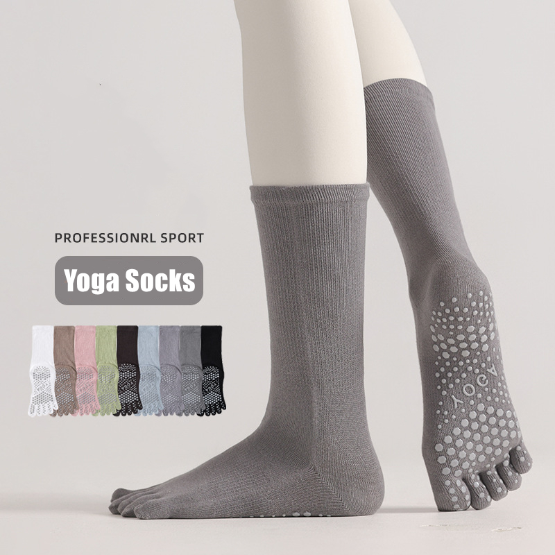Pilates Yoga Origin - 1 Paar Damen-Yoga-Socken, Bonbonfarben, Baumwolle, Silikon,