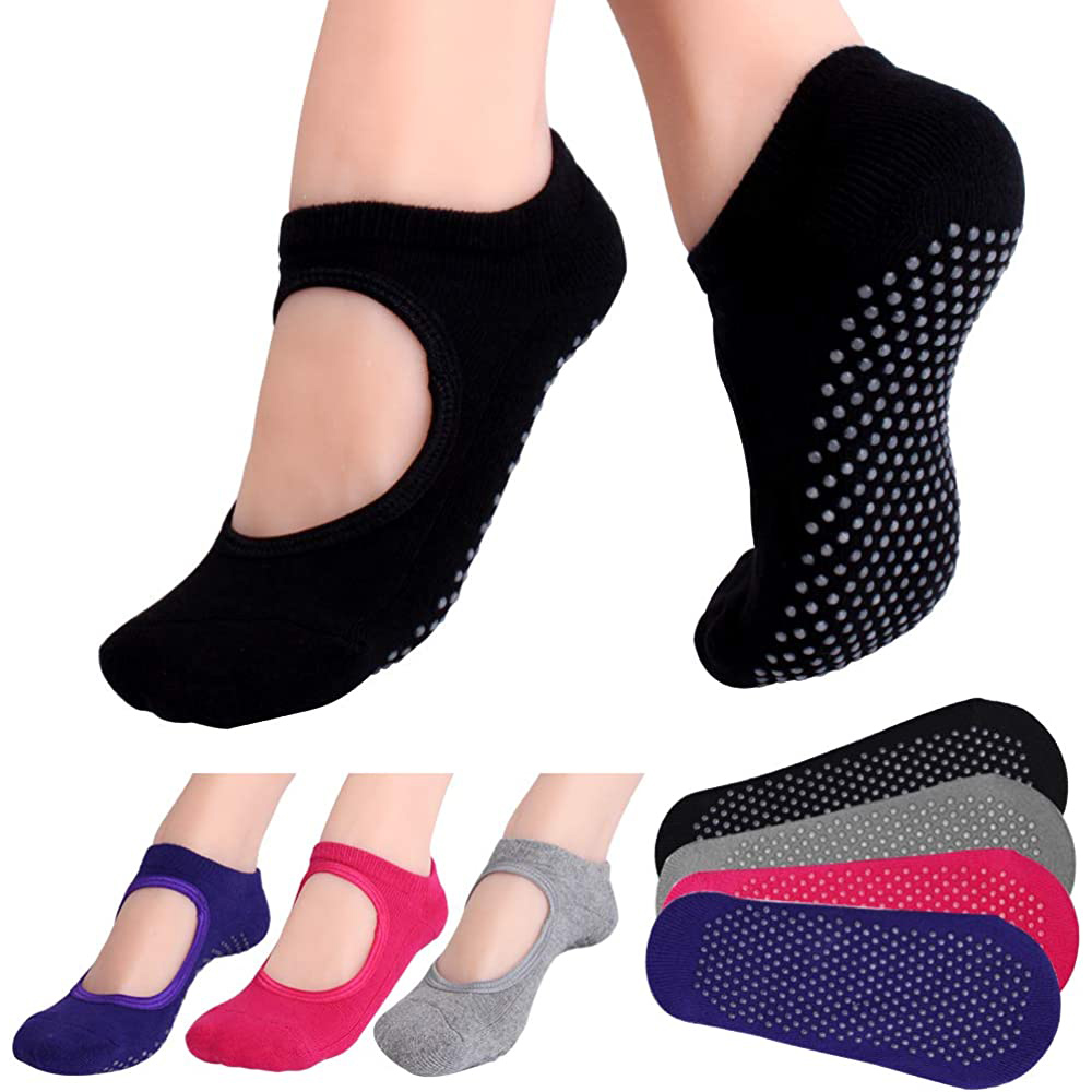 Pilates Yoga Grip Socks - Rückenfreie, rutschfeste Fitness-Pilates-Socken aus Baumwolle für