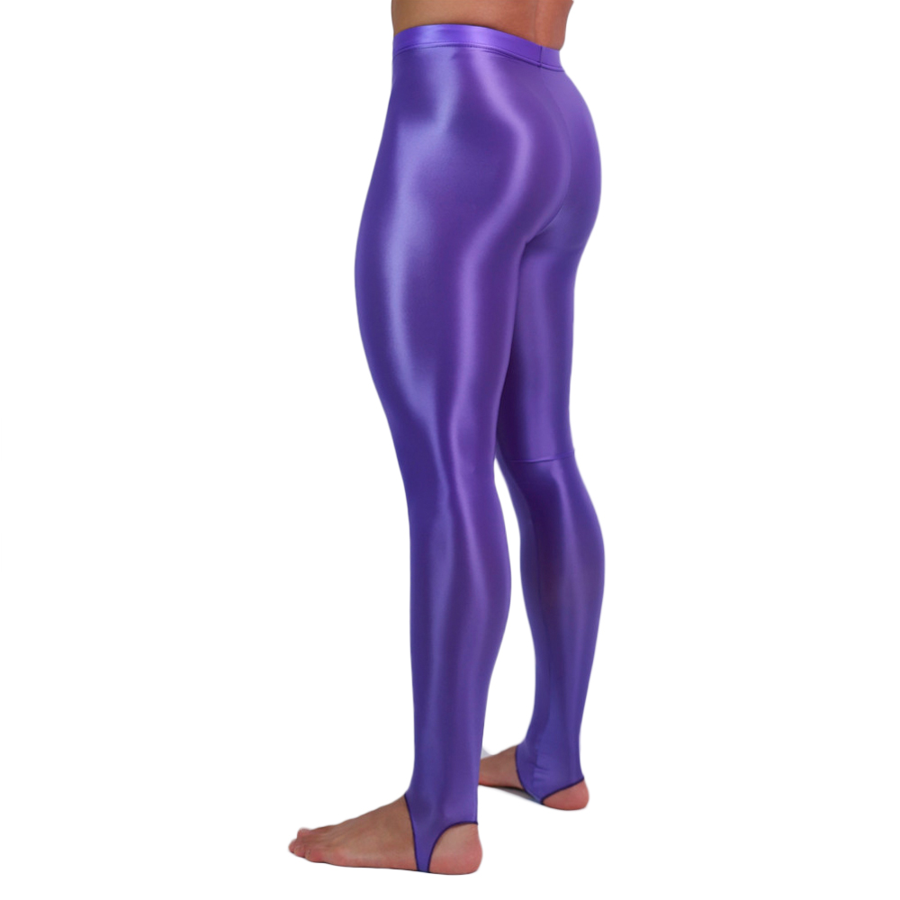 Pilates Yoga Leggings - Herren Slim-Fit Bleistifthosen Glänzende Ölfilm-Effekt Elastische