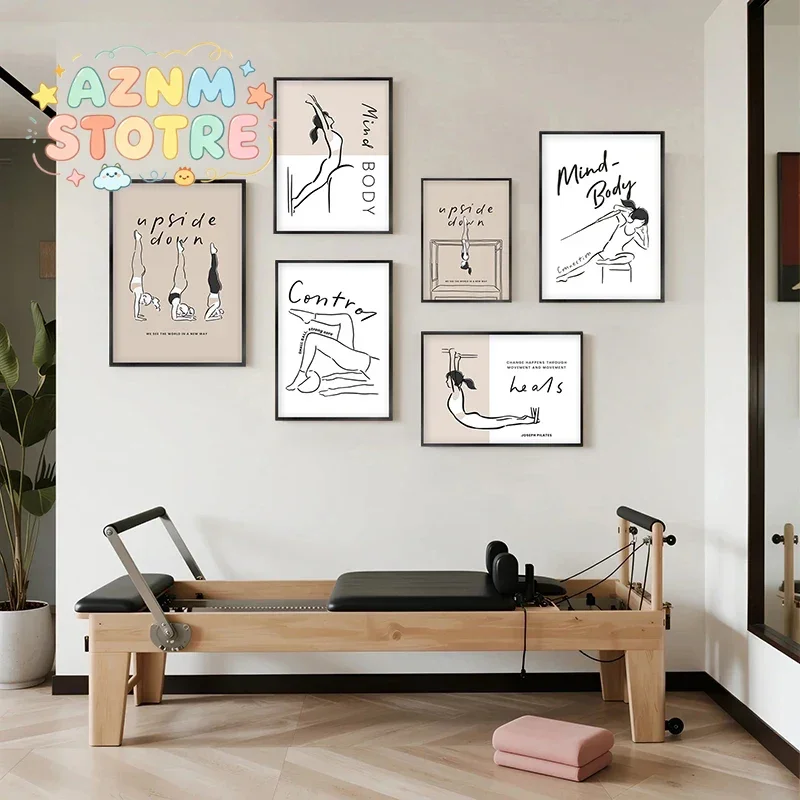 Pilates Yoga Movement - Pilates-Posen Kunstdrucke Moderne Minimalistische Fitness-Poster Pilates-Ausrüstung