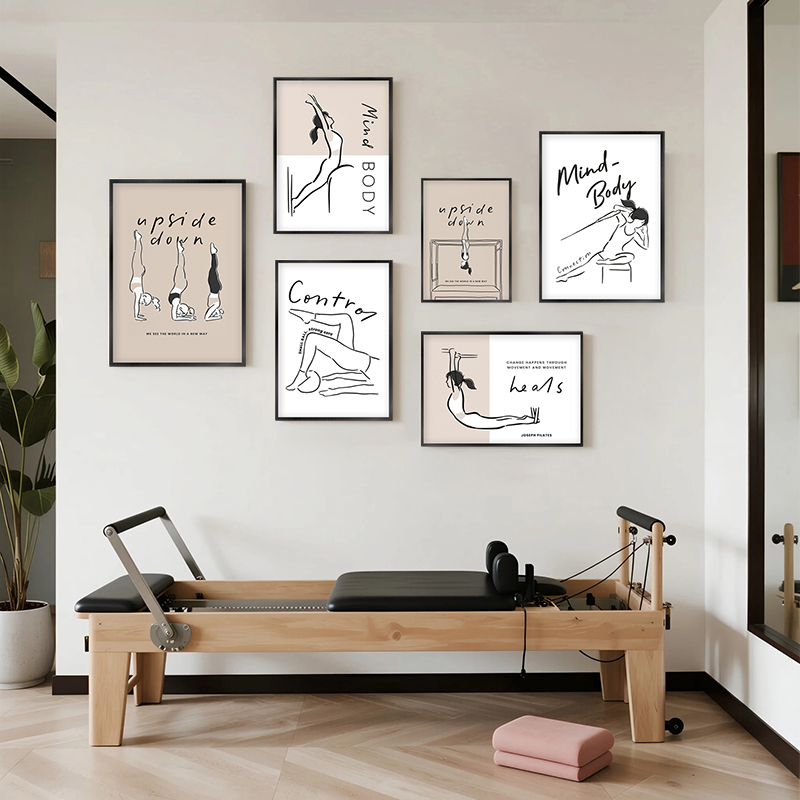 Pilates Yoga Movement - Pilates-Posen Kunstdrucke Moderne Minimalistische Fitness-Poster Pilates-Ausrüstung