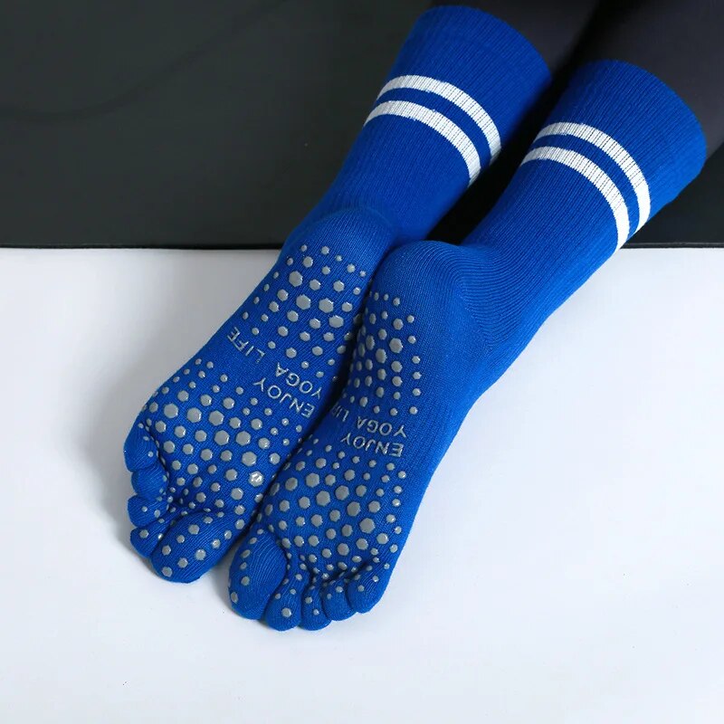 Pilates Yoga Grip Socks - Frauen Atmungsaktive Yoga Socken Mid-rohr Nicht-slip