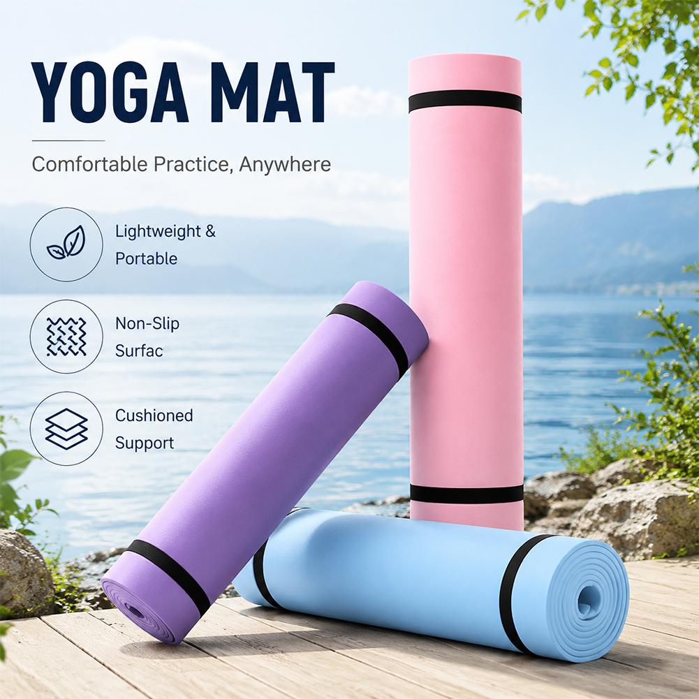 Pilates Yoga Mat - 1/2 Stück dicke Yogamatte, rutschfeste Sport-Fitnessmatte,