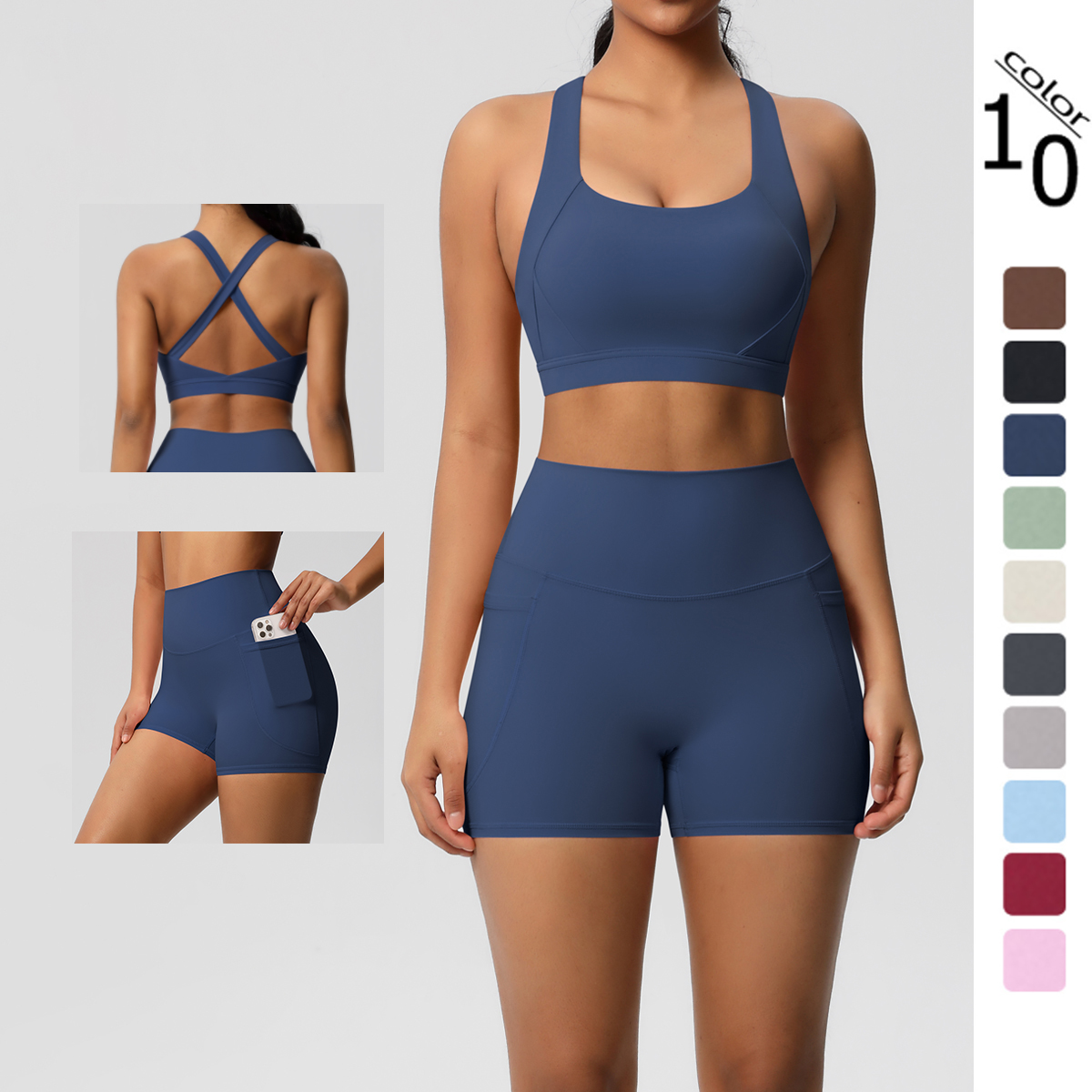 2PCS Sportswear Mit Taschen Yo – Pilates Yoga Leggings Bewertung und Preis